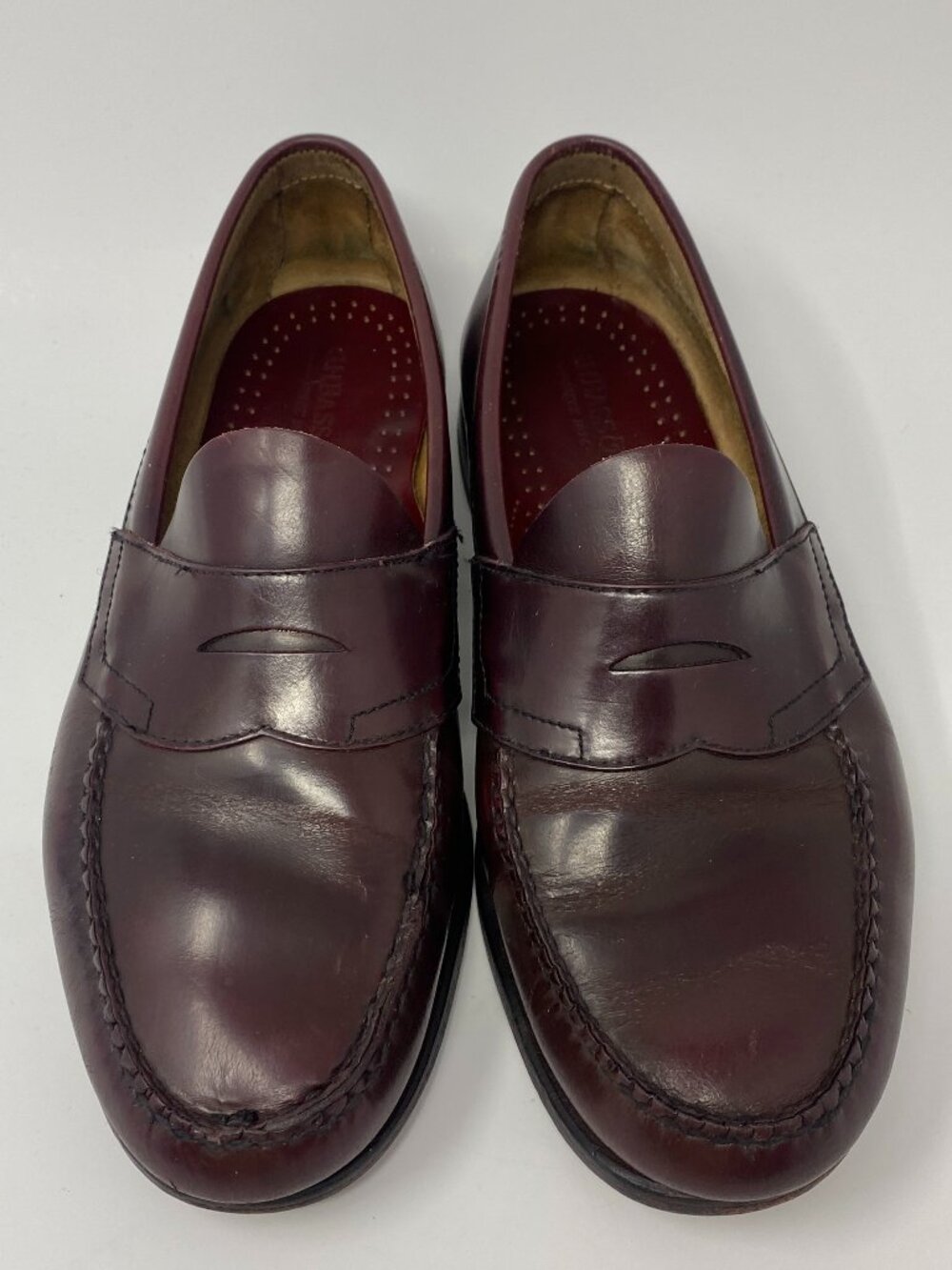 GH Bass Weejuns Larson Penny Loafers Mens 10 EE Extra Wide Burgundy Leather